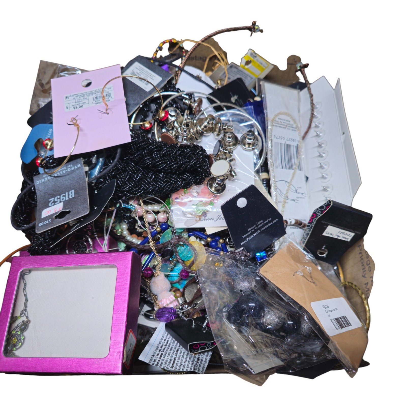 Craft Jewelry Lot 8.56 Lbs Wearable & Salvage Beads Chains Charms Maker Supply