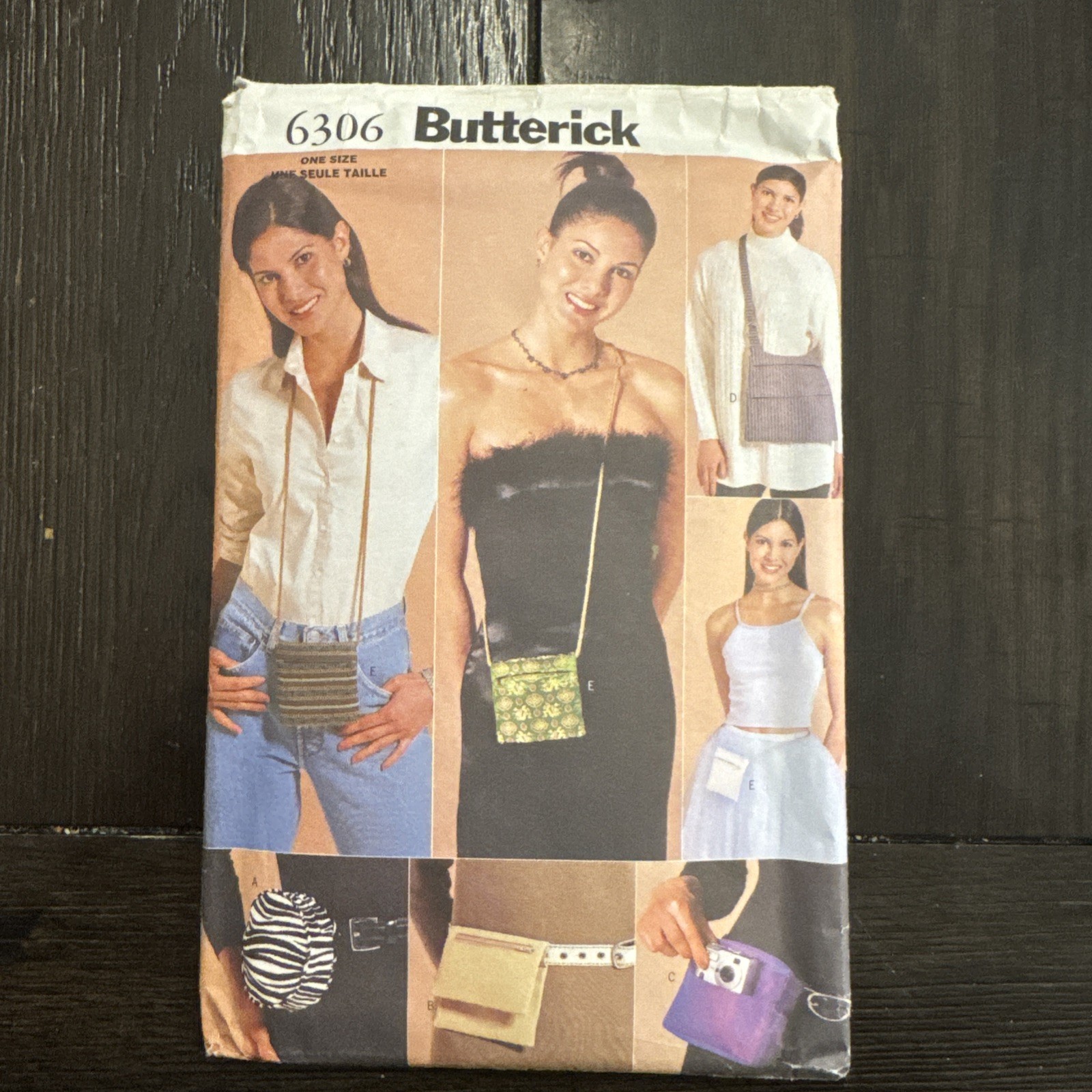 Vintage Butterick Belt Bags Purse Fanny Pack Uncut Sewing Pattern #6306