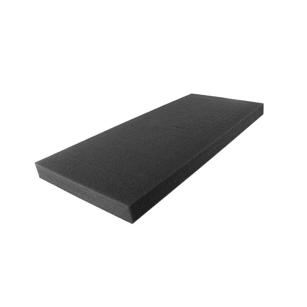 High Density 2″ x 24″ x 72″ Charcoal Upholstery Foam Cushion for Seats & Chairs