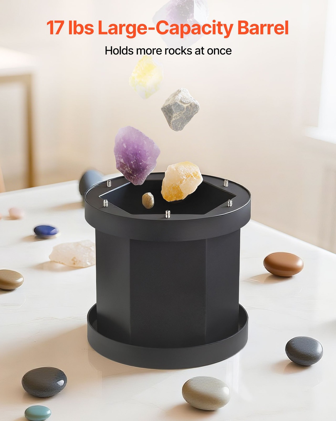 Rock Tumbler Kit, 17 lbs Rock Polishing Kit, 2-Speed Stone Polishing Kit with 24