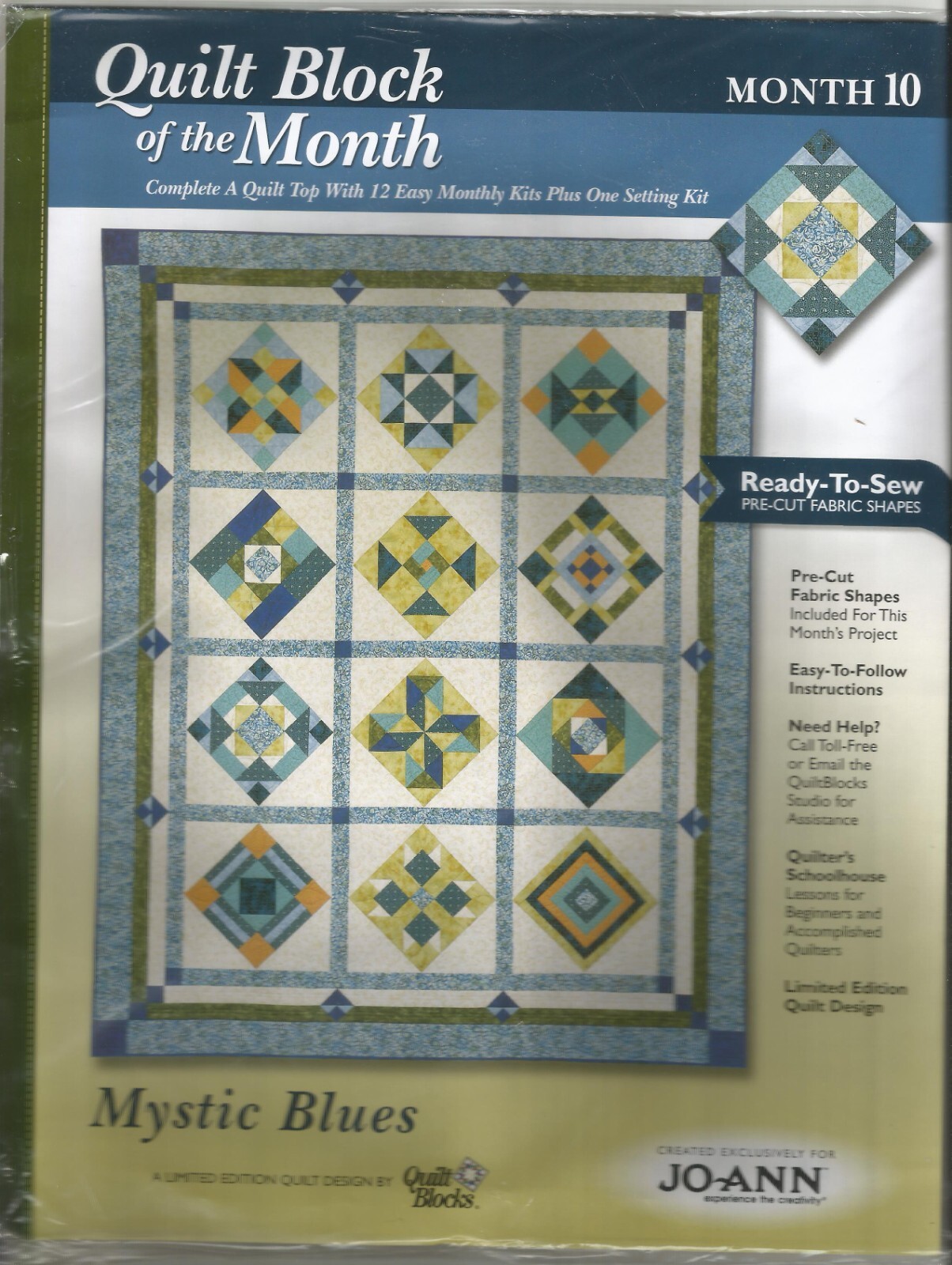 Choice MYSTIC BLUES Quilt Block of the Month JoAnn 1 2 4 5 6 7 8 9 10 11 12