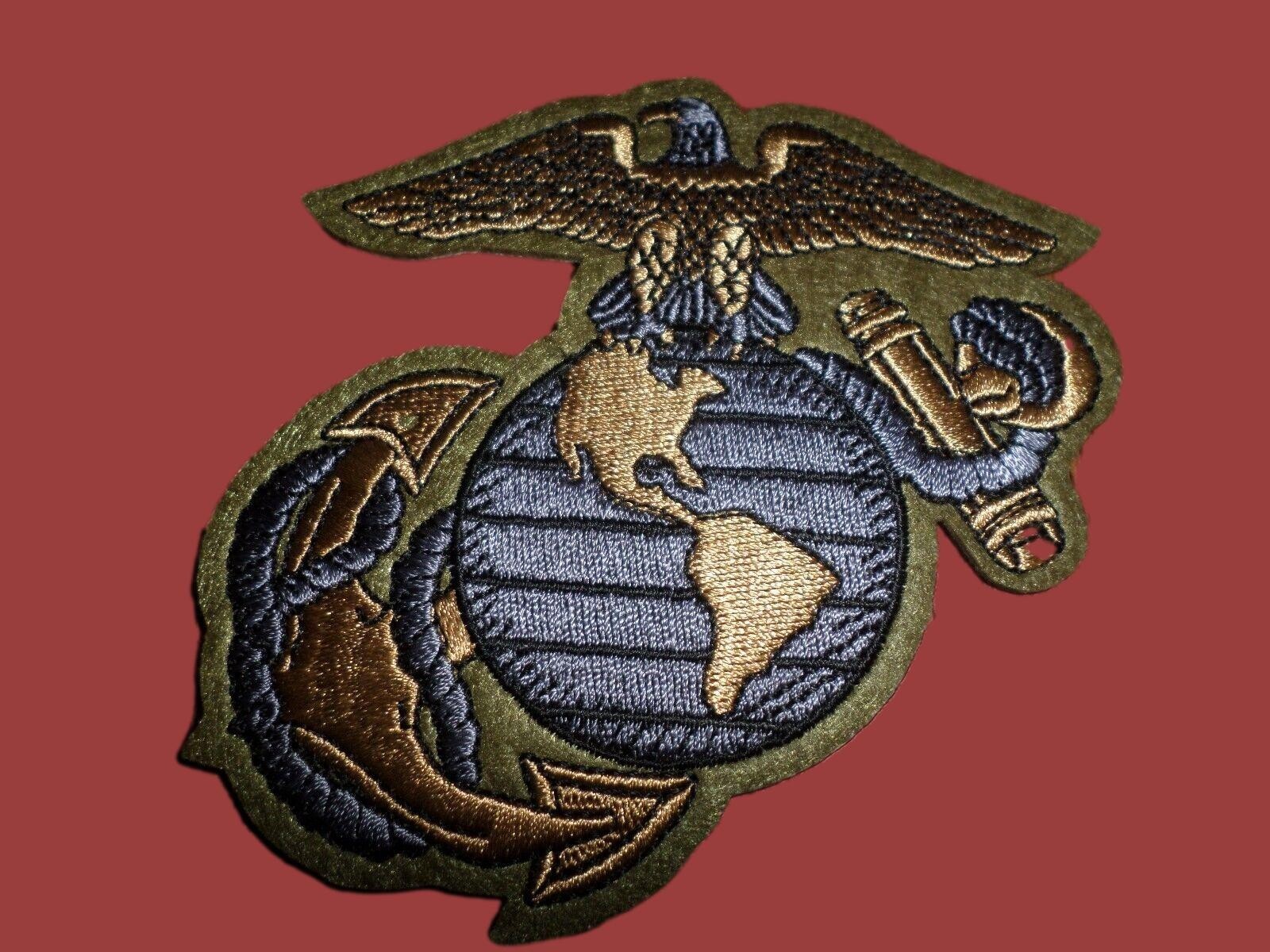U.S.MILITARY MARINE CORPS PATCH EAGLE GLOBE AND ANCHOR EGA OD GREEN U.S.A MADE
