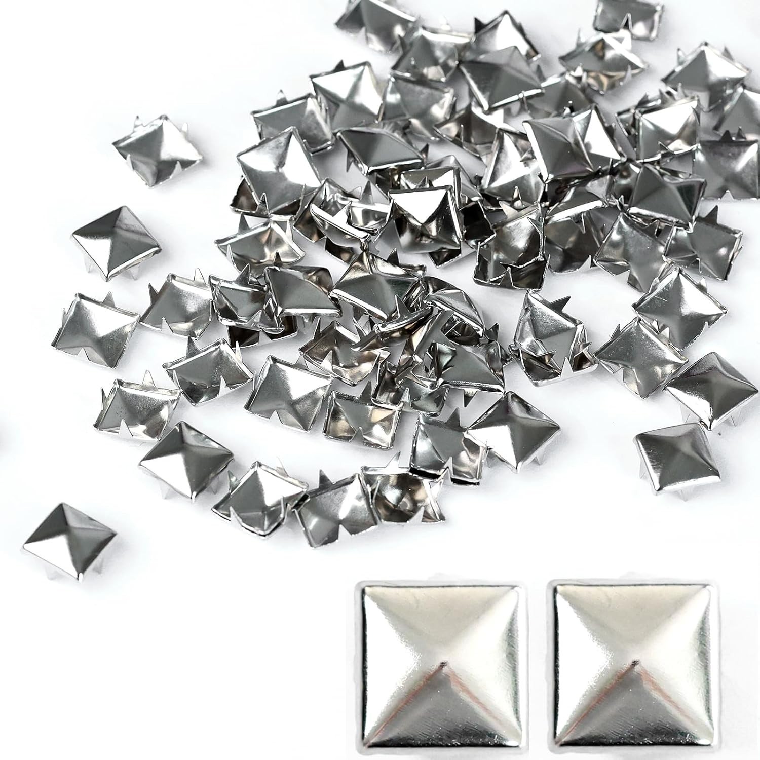 1000PCS Pyramid Studs Metal Spikes Rivets for Leather DIY Jackets Belts