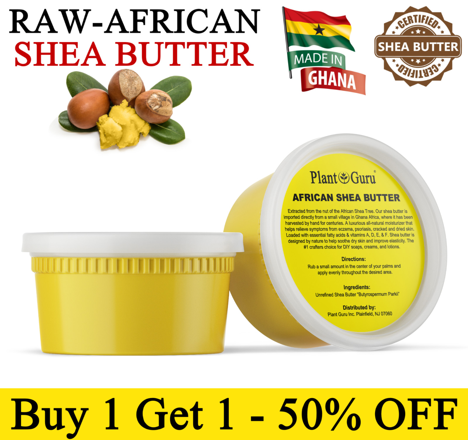 Raw African Shea Butter 12 oz. 100% Pure Organic Unrefined Natural From Ghana