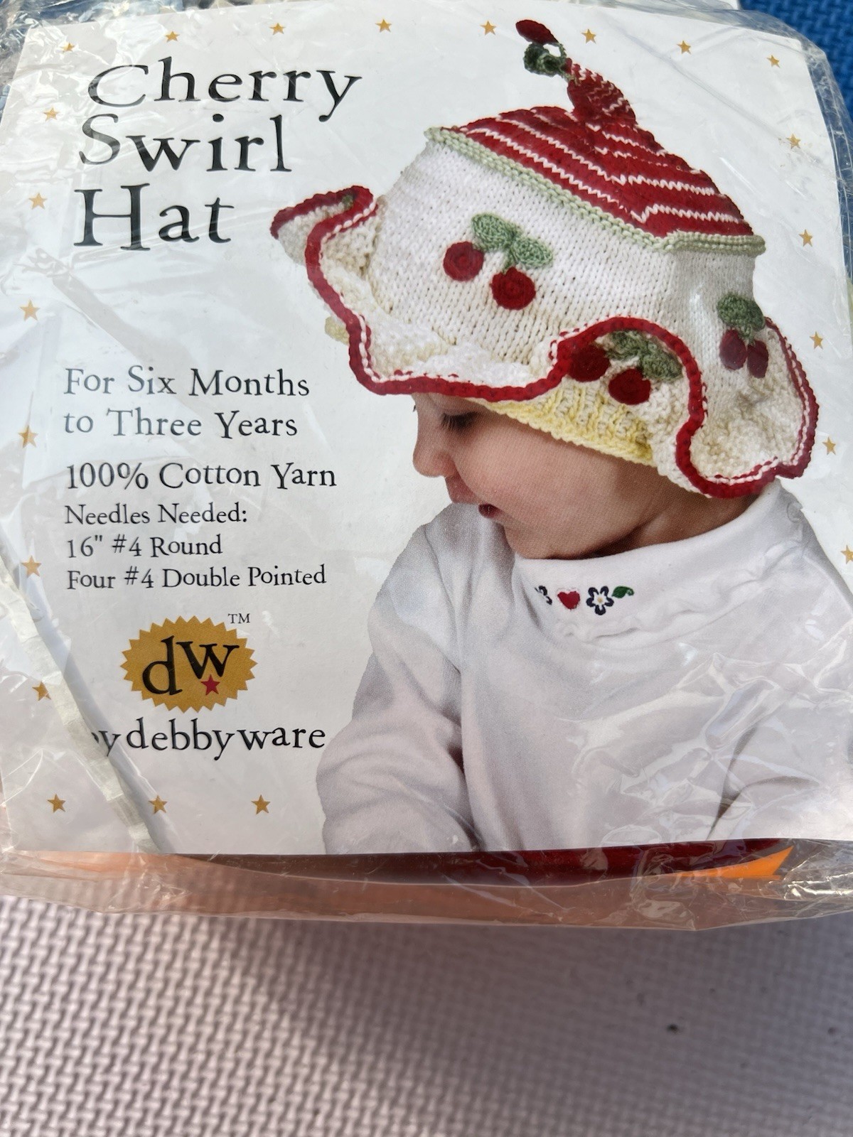 Debby Ware Kit To Knit Child’s Hat – 6 Months To 3 Years & Cherry Appliques