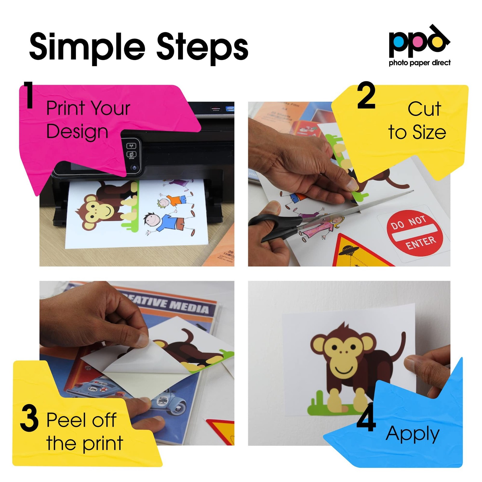 PPD Premium Printable Vinyl Sticker Paper for Inkjet Printer – 10 Sheets Matt…