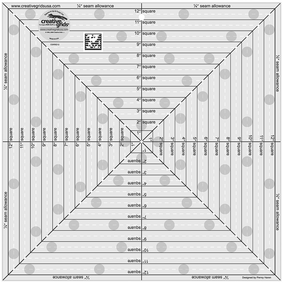 Creative Grids 12 1/2″ Square It Up Fussy Cut Sewing Quilting Ruler CGRSQ12