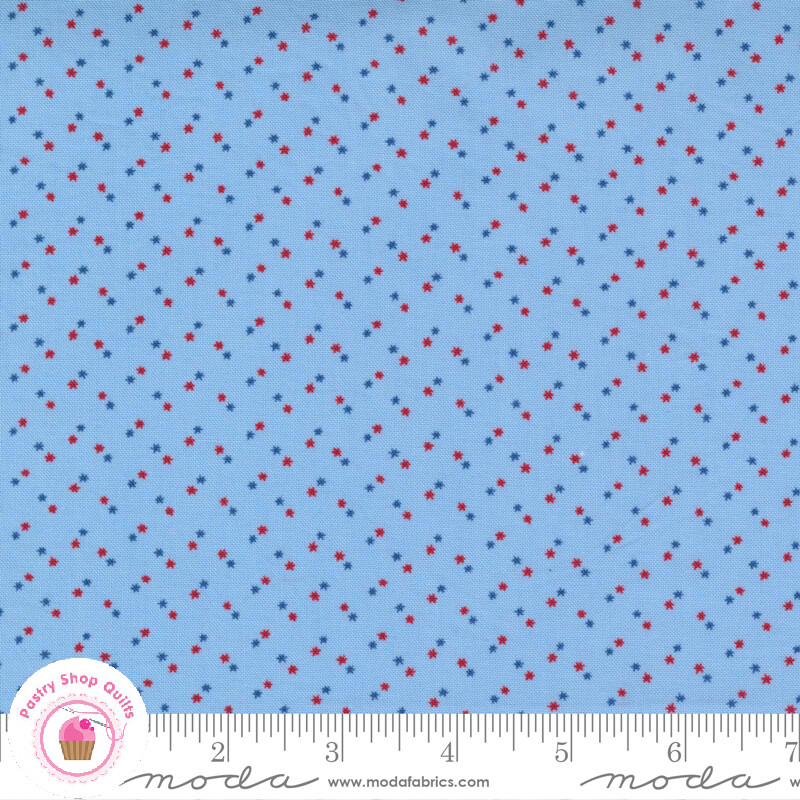 Moda PRAIRIE DAYS 2995 14 Blue Red Stars BUNNY HILL Quilt Fabric Patriotic