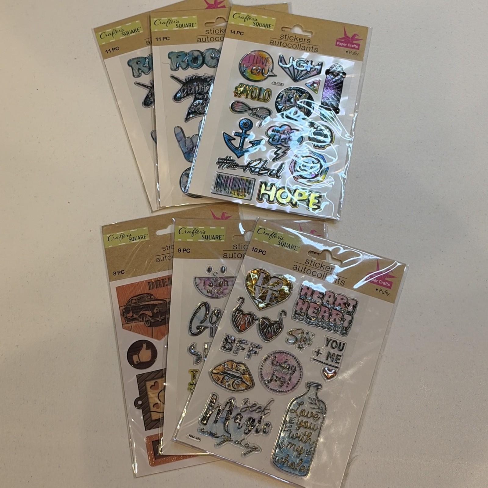 Crafters Square Scrapbooking Stickers Lot Of 6 As Pictured *READ*