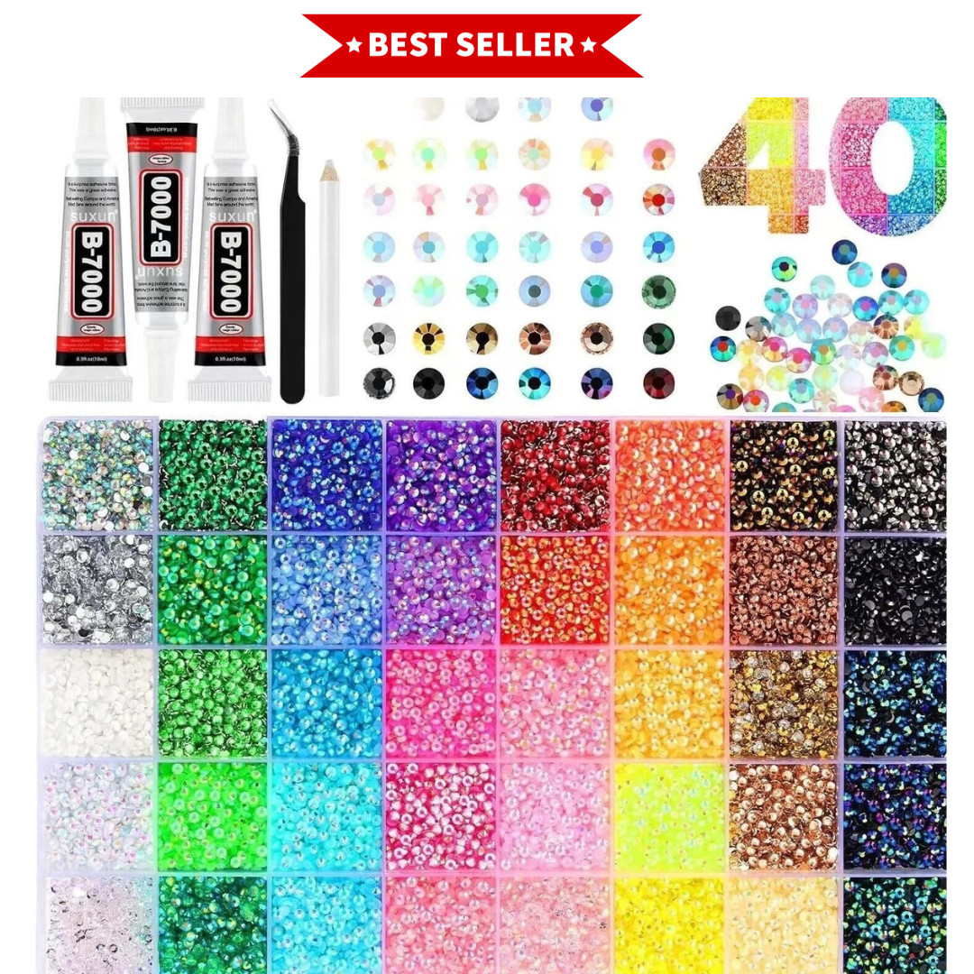 Jelly Rhinestones Bedazzling Kit Multicolor 3mm Flatback Resin Bedazzler Gems US