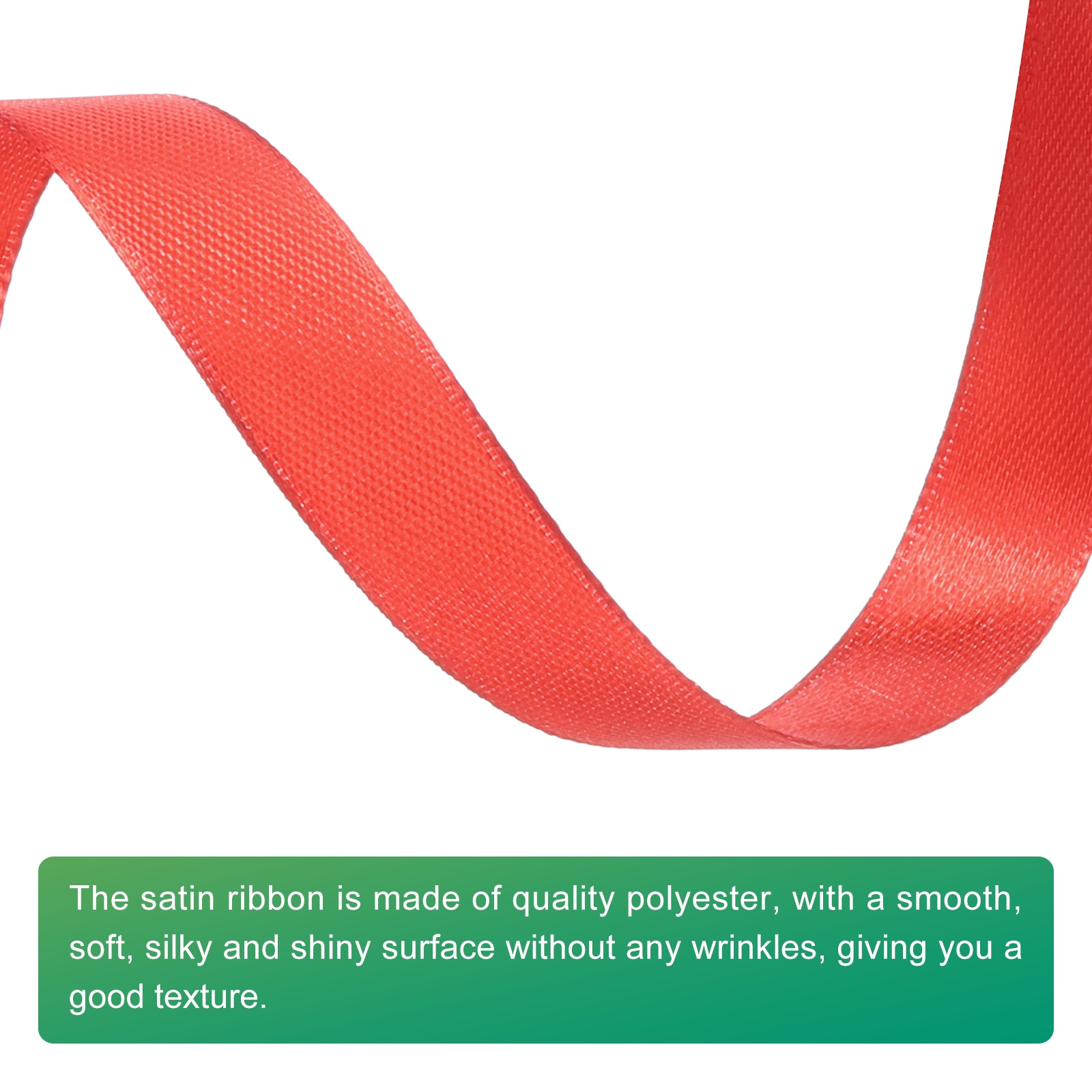 Satin Ribbon, 5/8 Inch x 100 Yards Red Single Face Satin Ribbon
