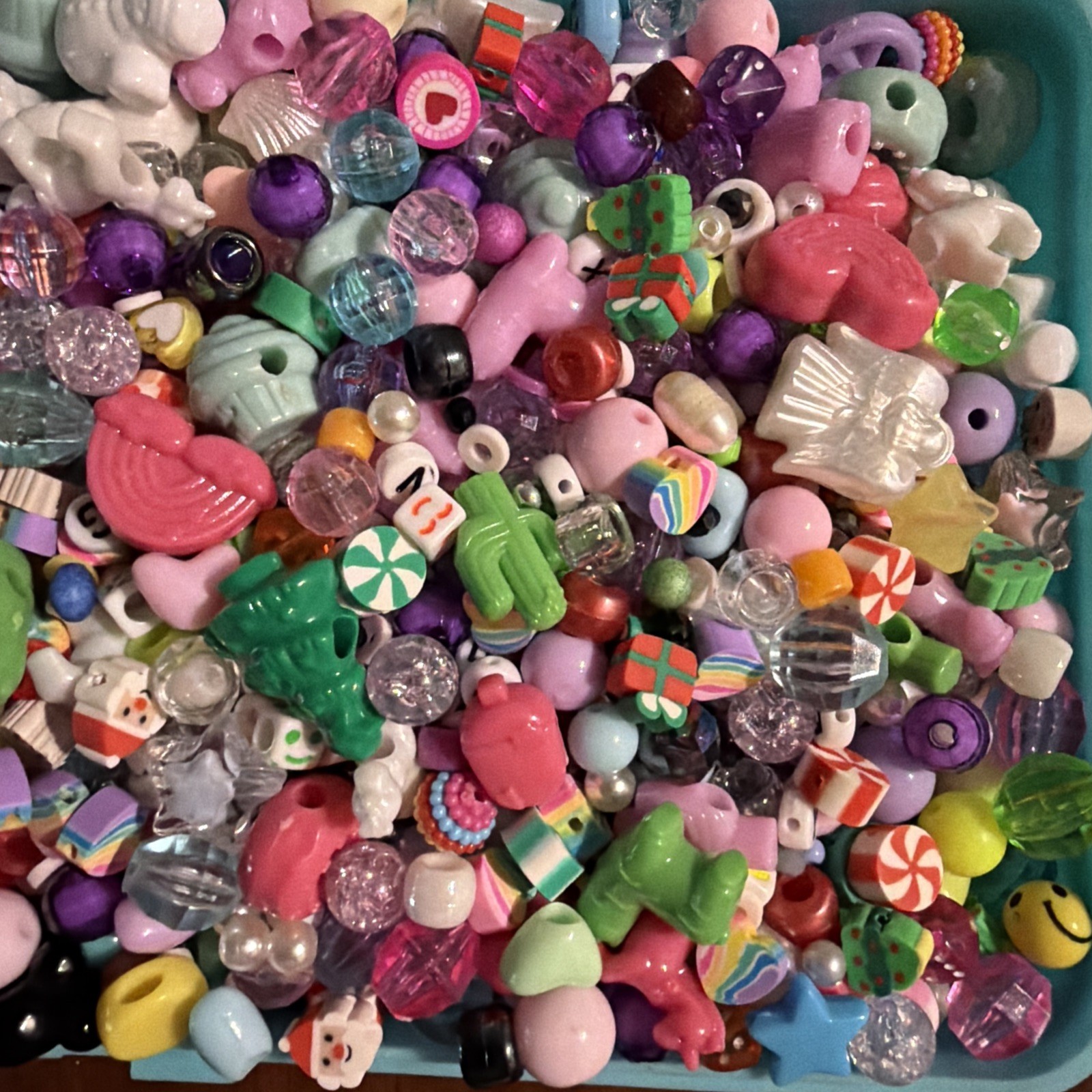 4.5 lbs Kid’s FUN Beads! Pinks and Multi-Color Unicorns Rainbows etc