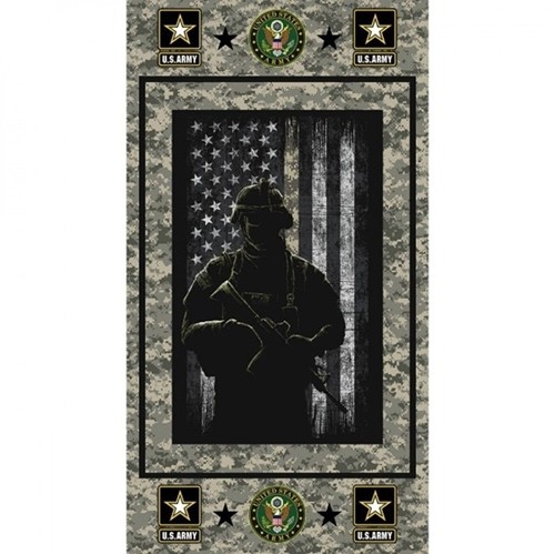 Military United States Army Armed Service Soldier 24×44 Cotton Fabric Panel