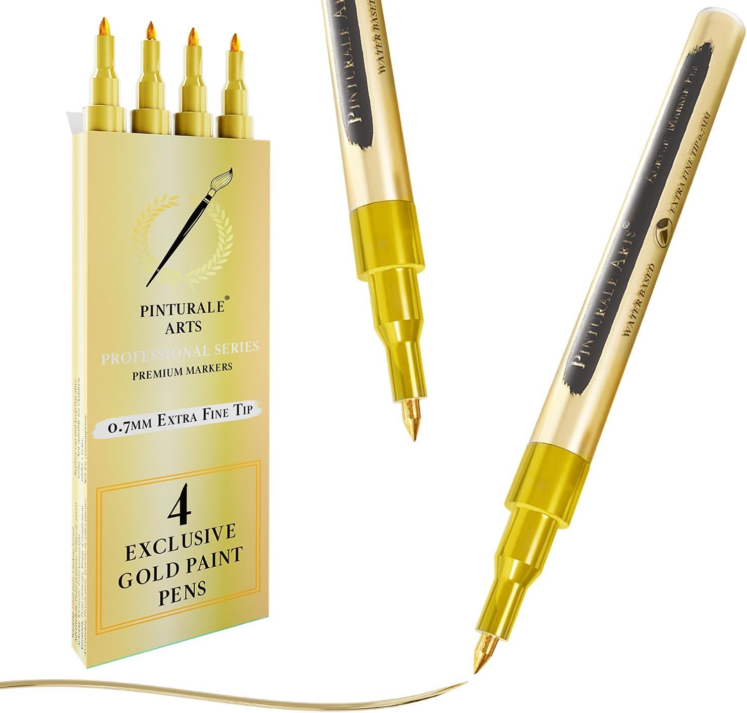 4 Gold Paint Pen Fine Tip | Set 4 Gold Paint Marker Metallic | Extra Fine Tip 0,
