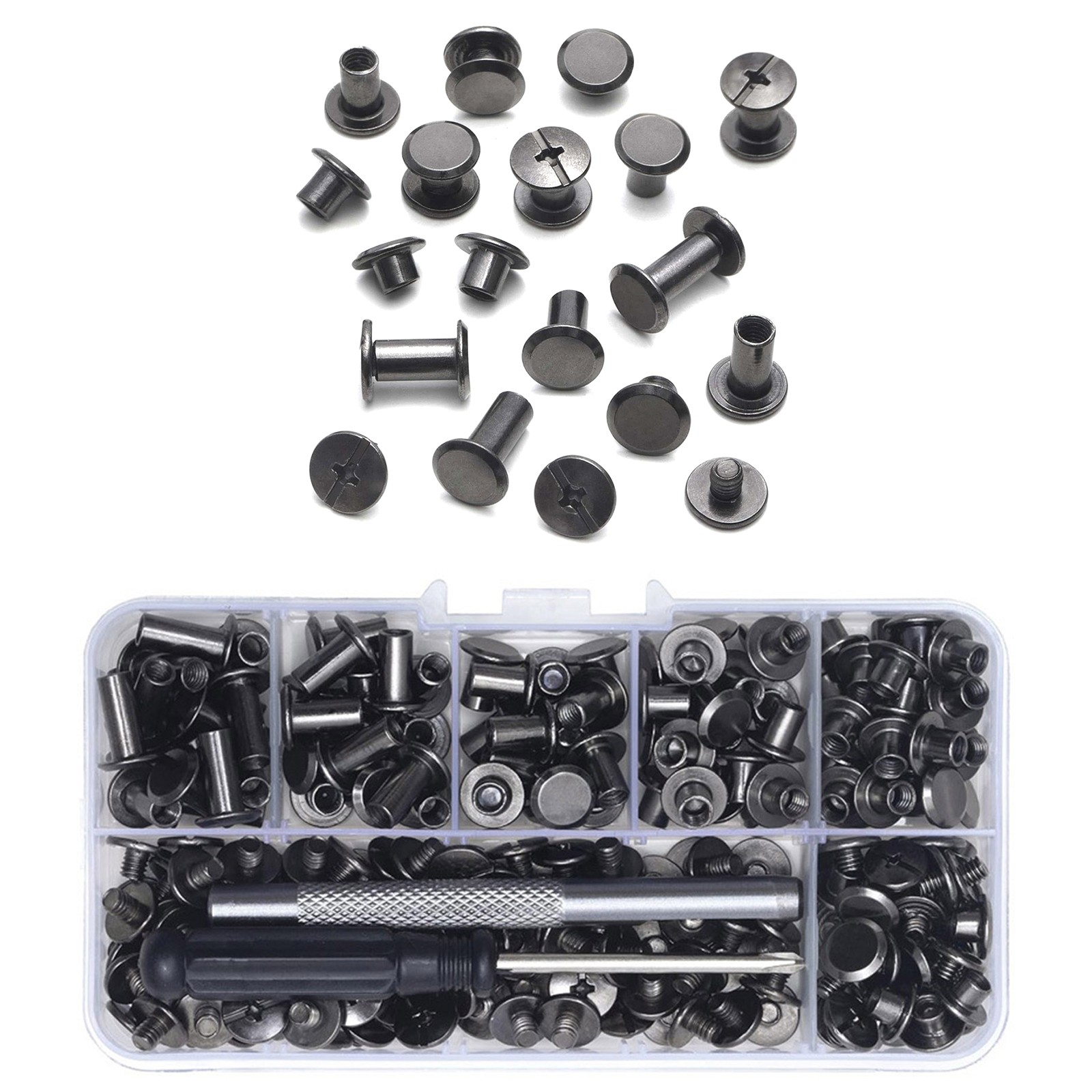 110set/pack 6 sizes High Quality Iron Chicago Screws DIY Leather Working Kit