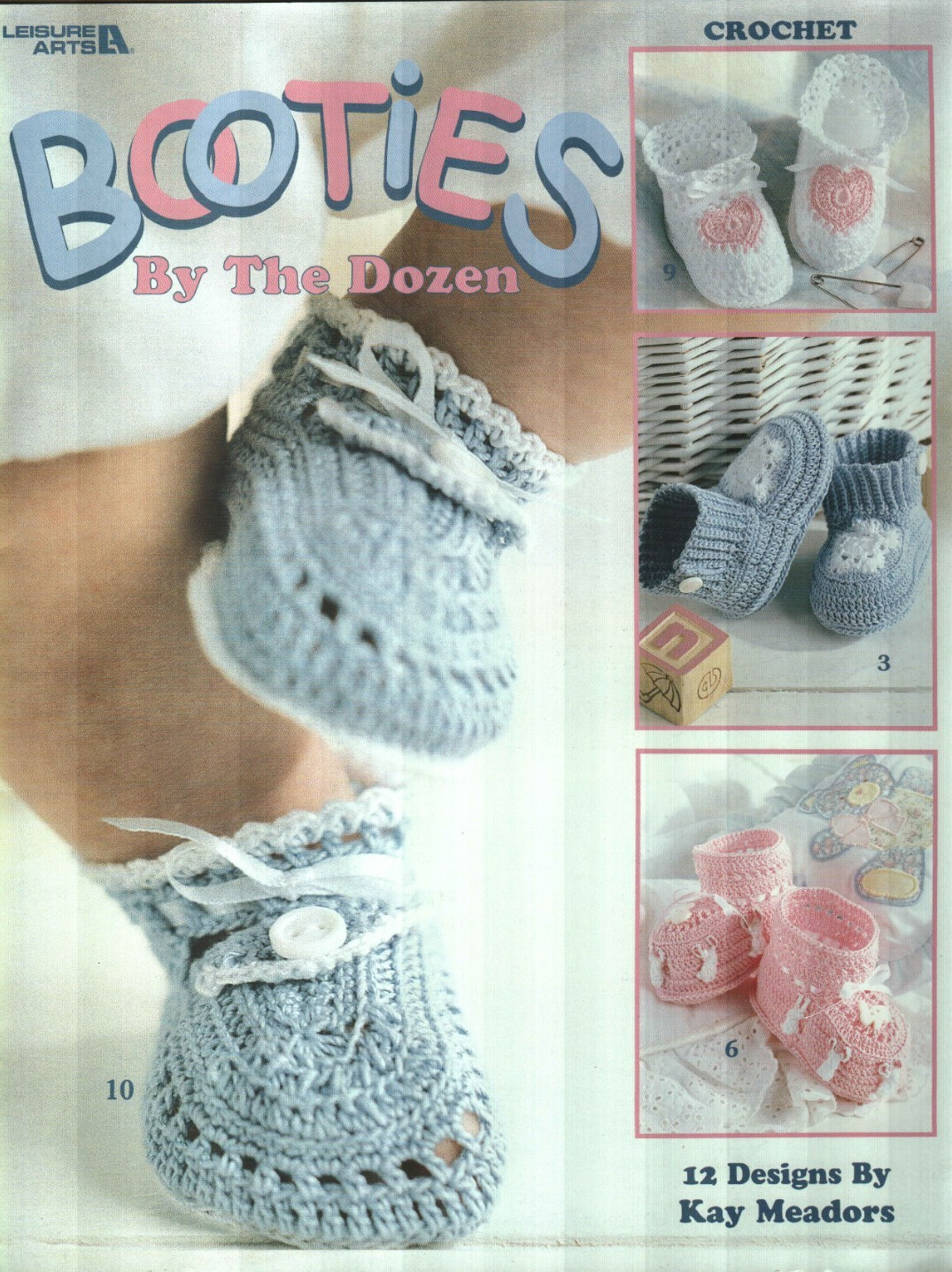 NEW BOOTIES BY THE DOZEN FOR BABY 0-3 MONTHS 12 DESIGNS CROCHET PATTERN BOOK