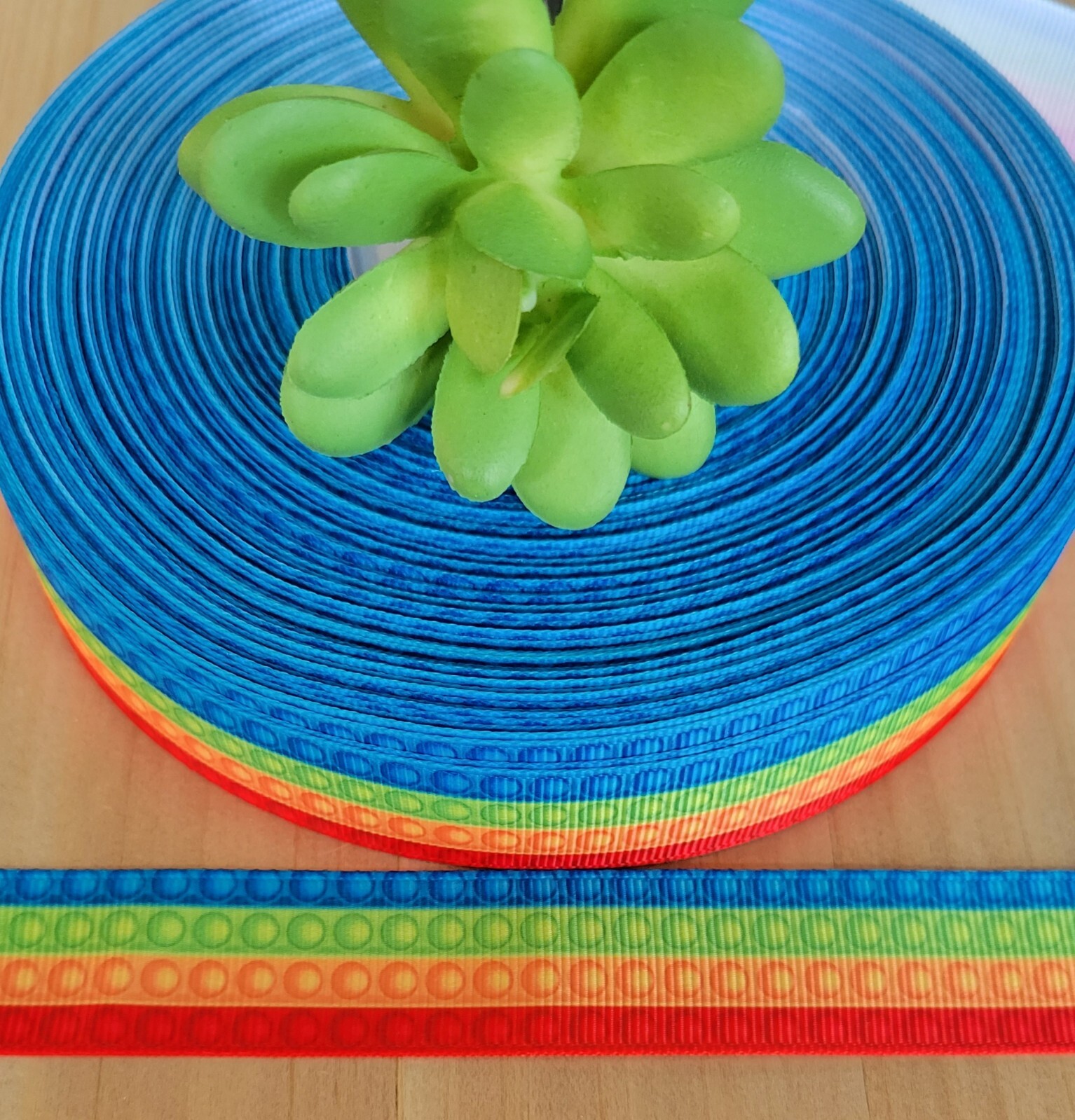 7/8 Inch (1 YD) Pop It Grosgrain Ribbon Fidget Rainbow Hair Bow Lanyard Pony O