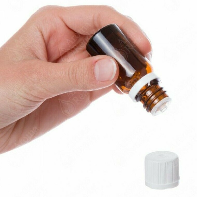 Essential Oil Bottles Empty Amber Glass Euro Dropper White Cap Refillable Vial