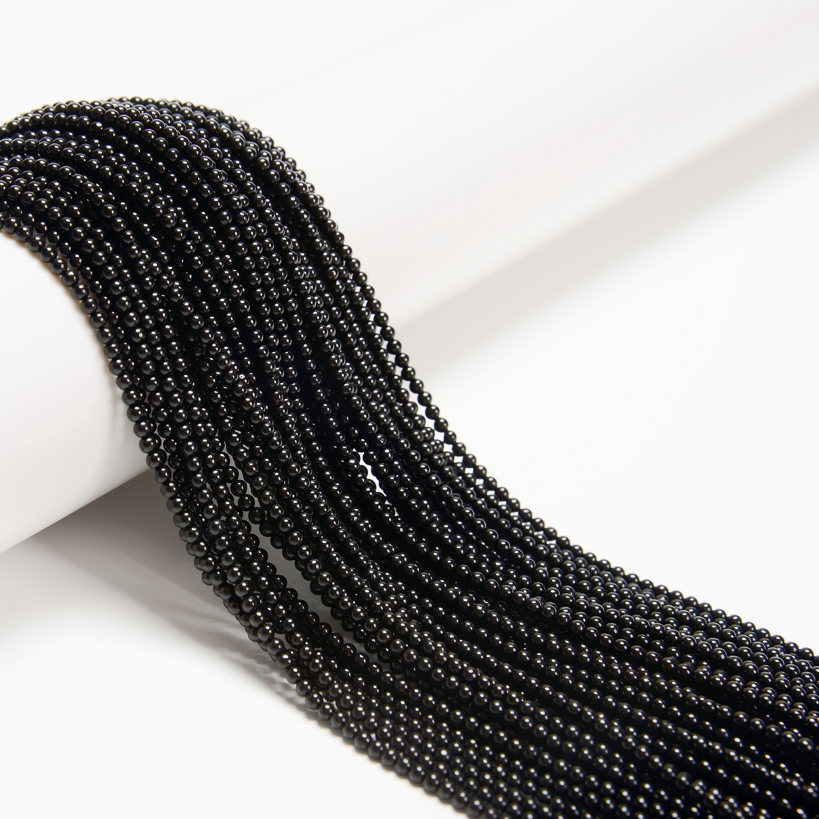 Black Onyx Smooth Round Beads Size 2mm 3mm 15.5” Strand