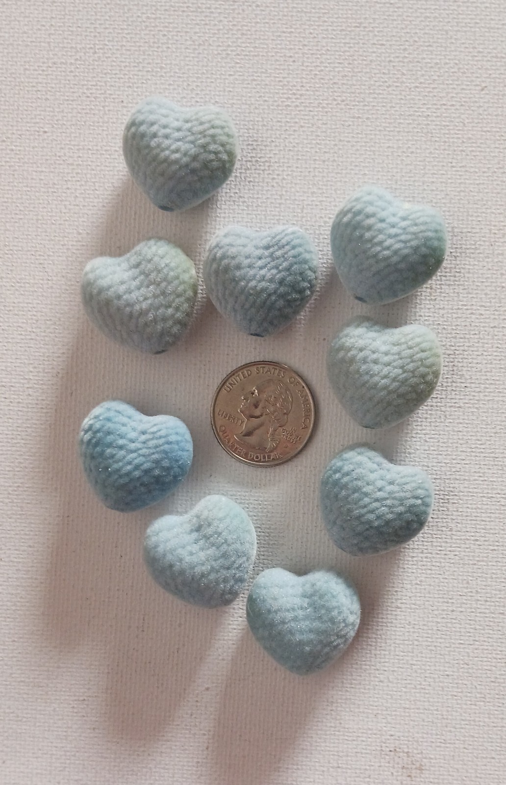 Beads Flocked/ Fuzzy Beads Blue Jewelry / Craft /Tassel Cap Supplies 9@ 1″ As Is