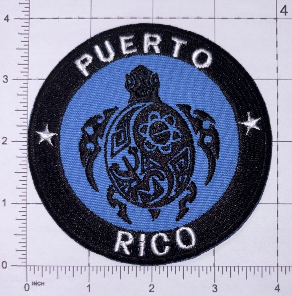 Puerto Rico Turtle Sol Taino Patch Hook & Iron-On New B453