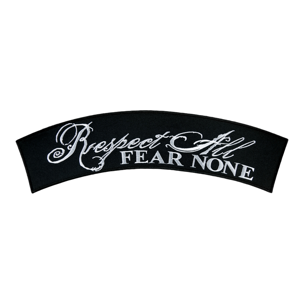 Respect All Fear None Script Top Rocker Patch, Rocker Patches
