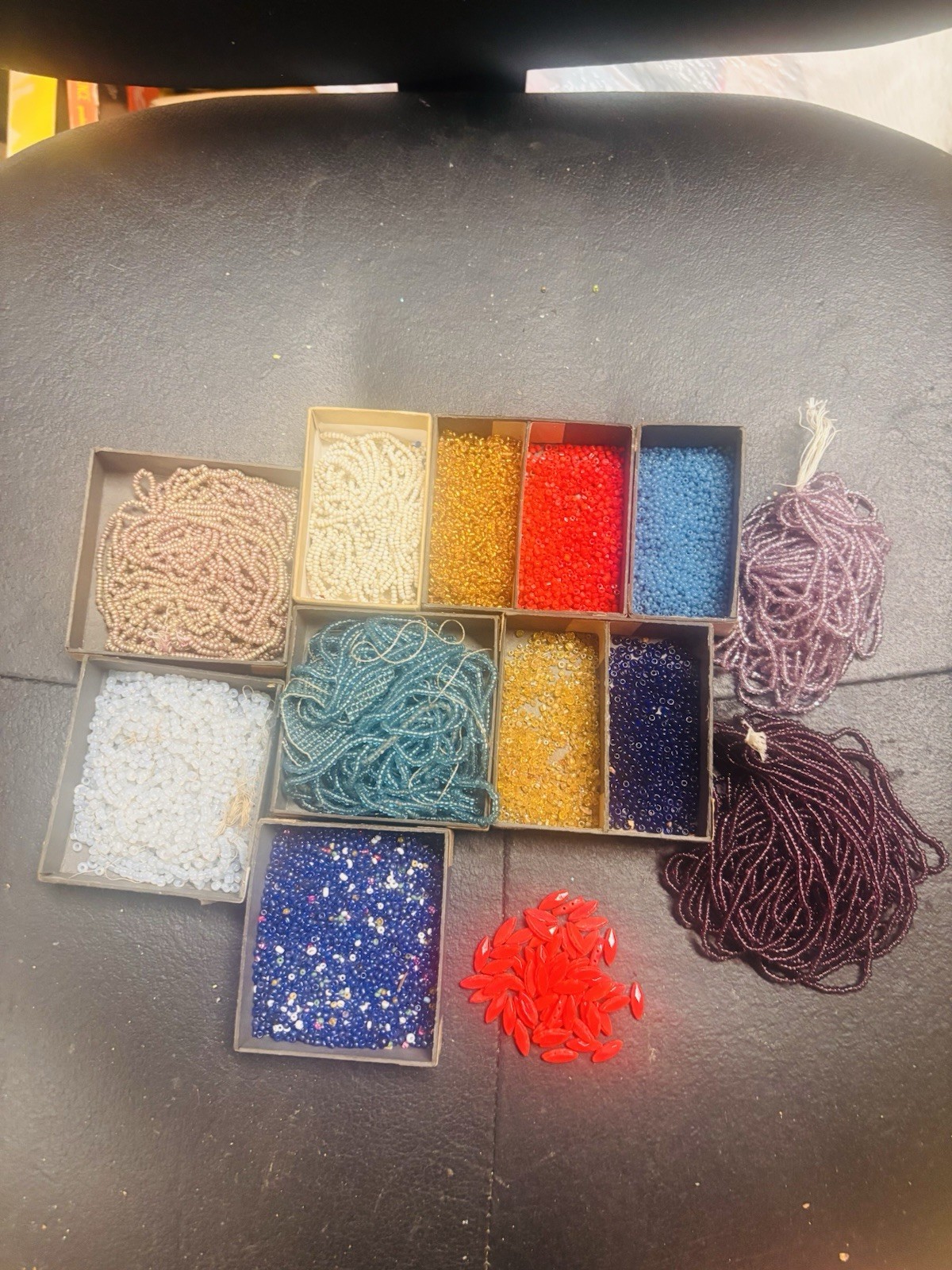 Micro Seed Beads Opal Iridescent Antique And Vintage Seed Bead Lot Hanks Beading