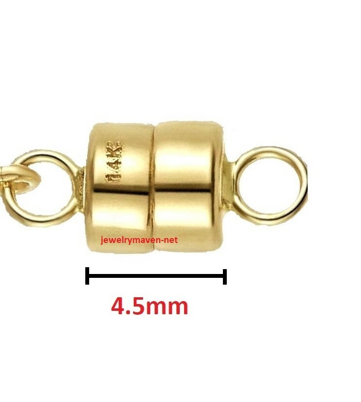 4.5mm 14k MAGNETIC CLASP TINY Converter Extender Yellow SOLID Gold USA MADE