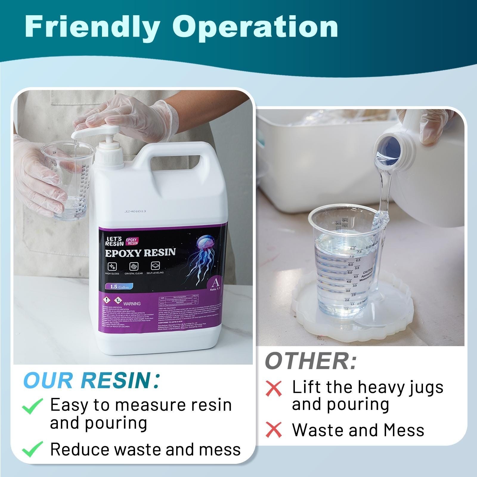 3 Gallon Epoxy Resin Kit Bubble Free High Gloss Crystal Clear Casting Resin