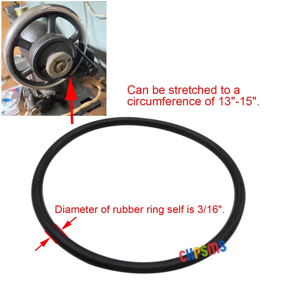2PCS Length Range 13″-15″ SEWING MOTOR STRETCH BELT FOR JANOME KENMORE SINGER