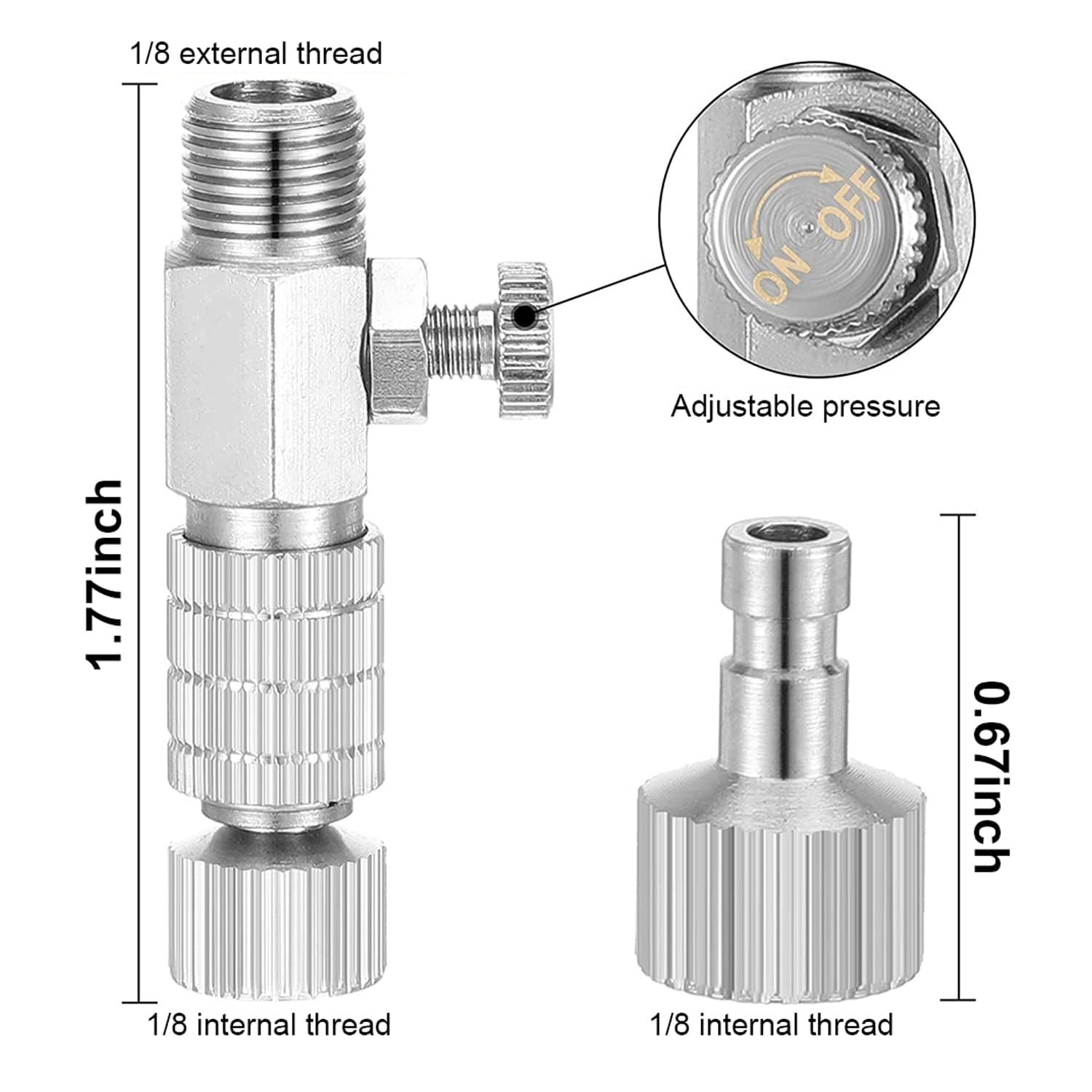 13Pcs Airbrush Adapter Kit, 1/8″ & 1/4″ BSP Spray Fittings with Air Control V…