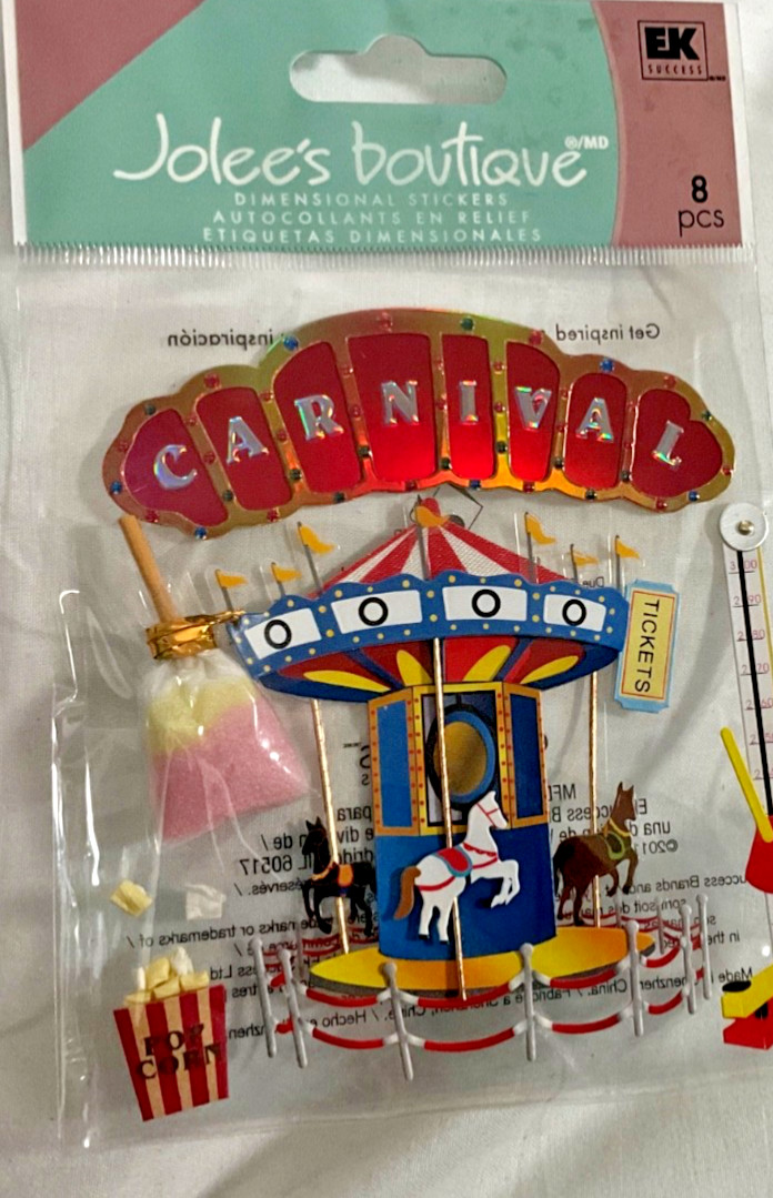 Jolee’s Boutique CARNIVAL Scrapbooking Stickers Carousel Merry go round RARE