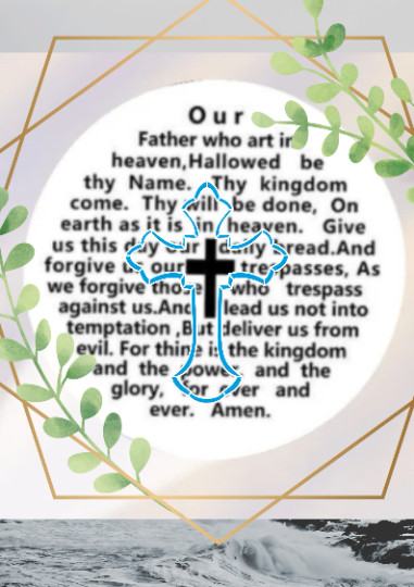 Lords Prayer Cross Necklace Vintage Antique Religious Pendant Silver Tone