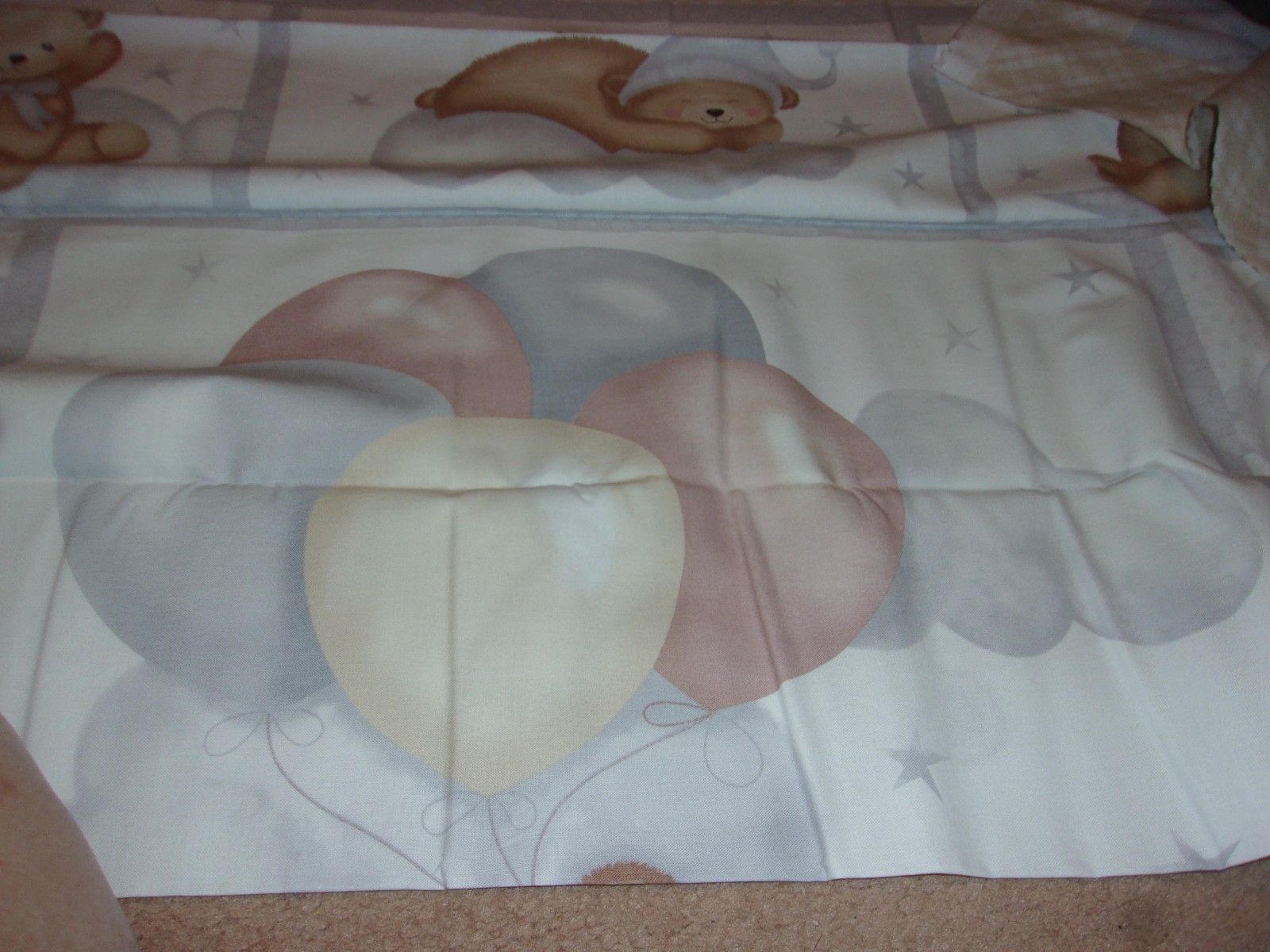 teddy bear baby cheater panel with backing and binding