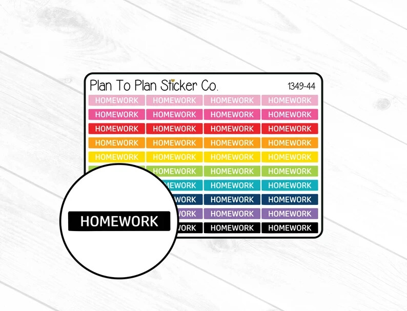 1349-44~~Homework Header/Dividers Planner Stickers