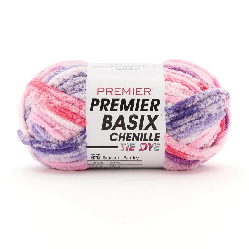 Liquidation Sale. Premier Basix Chenille TIE DYE “Flower Child” 3 Pack