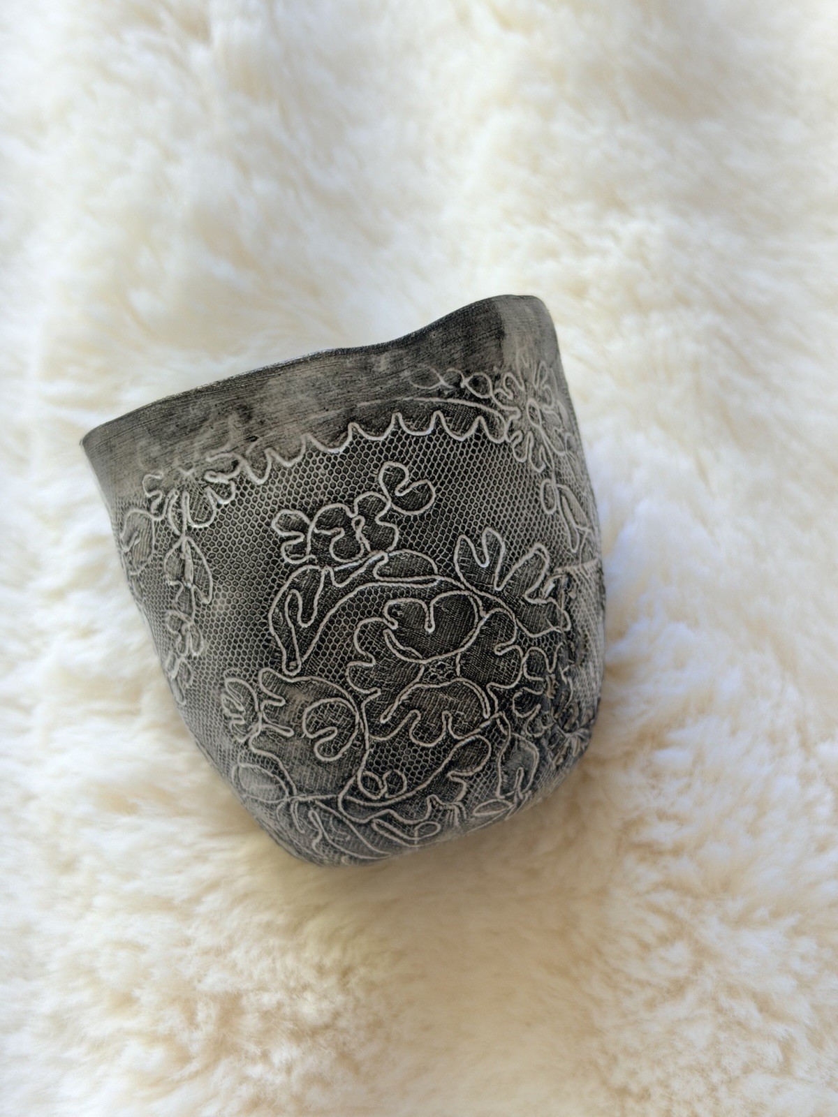 Valerie Casado Antique Lace Cup with Floral Pattern Decorative Antique Design