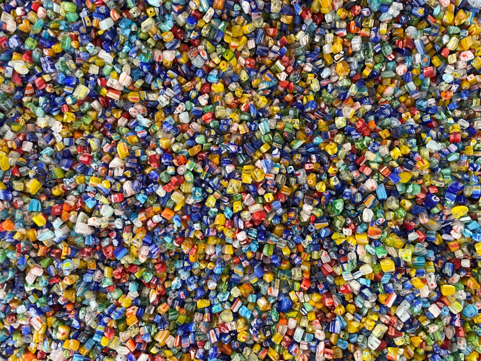 ~200g~💕Millefiori glass chip bead mix~ Loose Beads*7oz+* Small to Medium!😀!