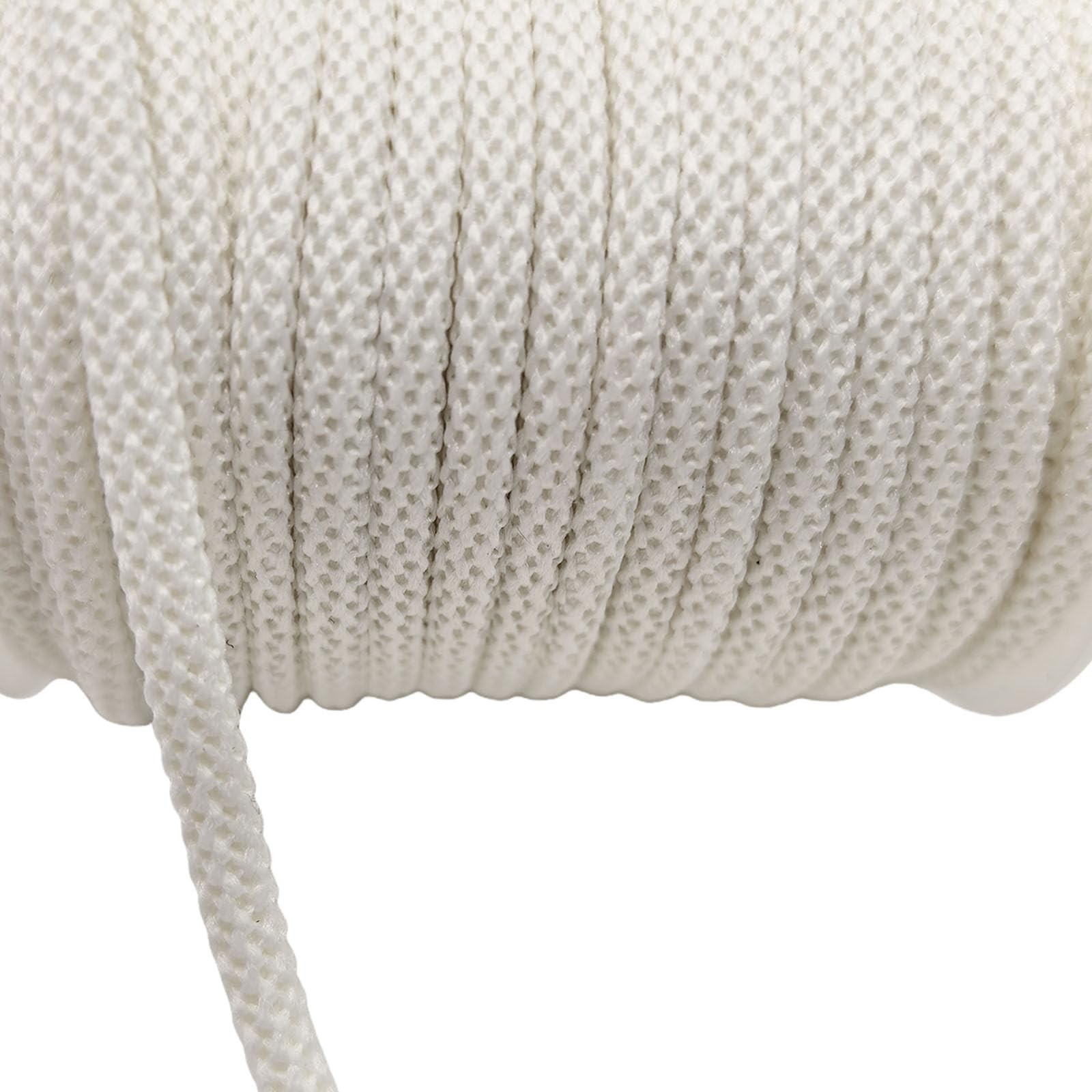 5/32 inch White Polyester Cord-4mm Braided Macrame Rope-99ft-Soft Low Elastic…