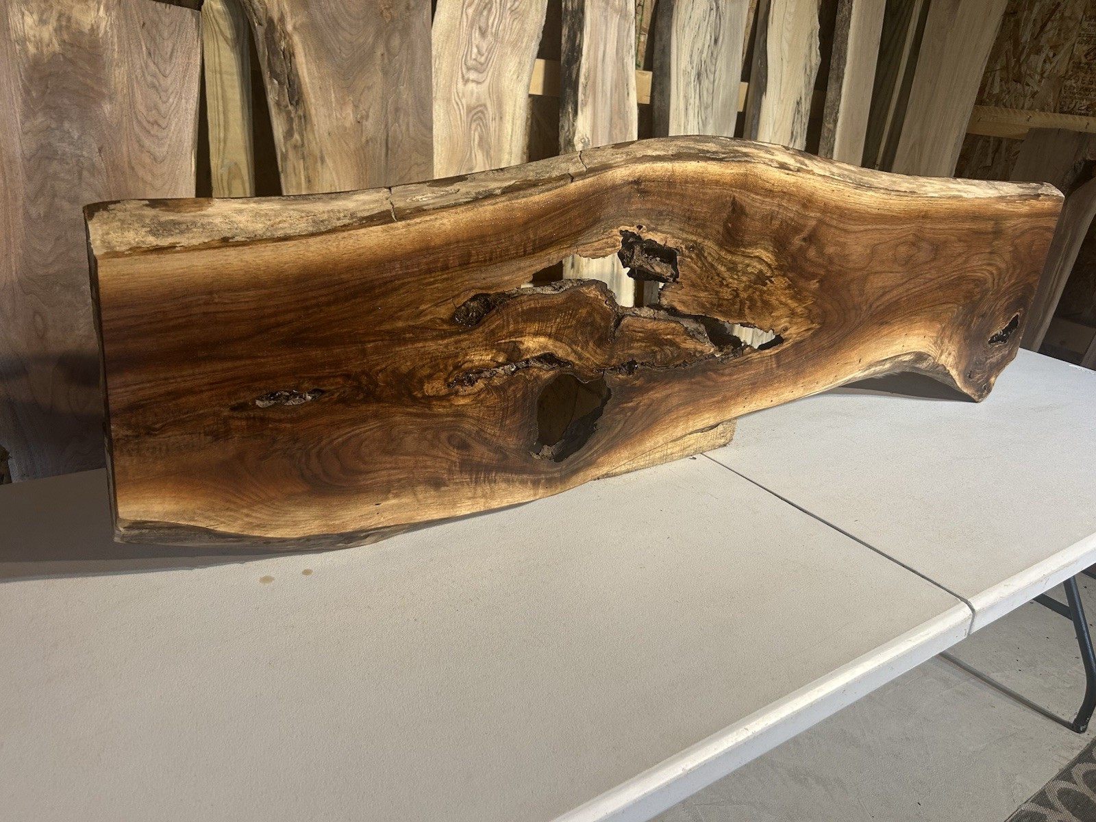Super Figured Walnut Slab/Burl Live Edge Walnut Shelf/Live Edge Sofa Table Wood