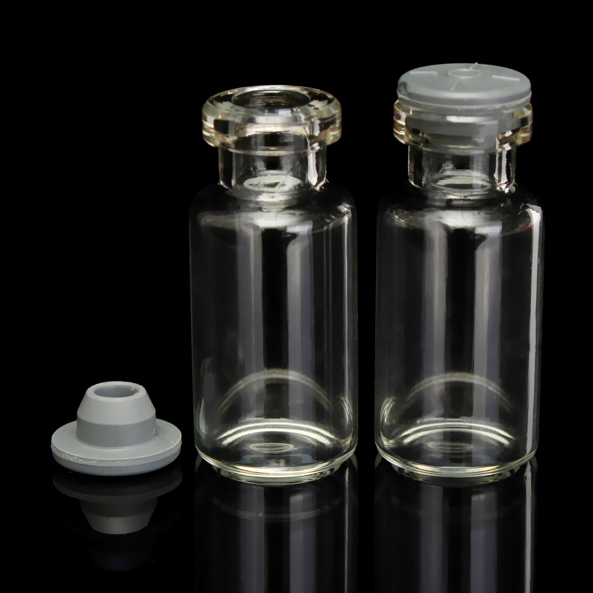10Pcs 2ml Small Empty Sample Vials Clear Glass Bottles With Butyl Rubber Stopper