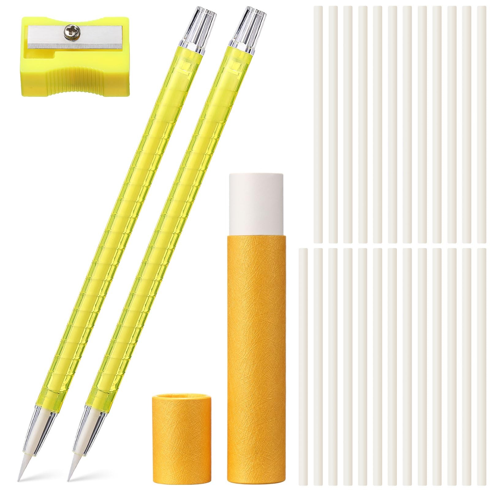 28 Pcs Chalk Pencil Refillable Cartridge Set, Sewing Tailors Chalk Pencil and…