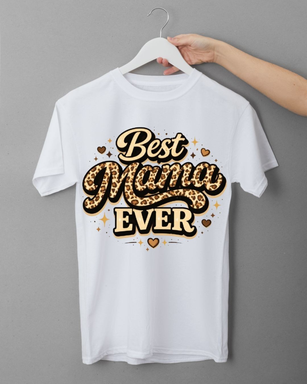 Best Mama Ever Leopard Print Trendy Mom Shirt PNG Design
