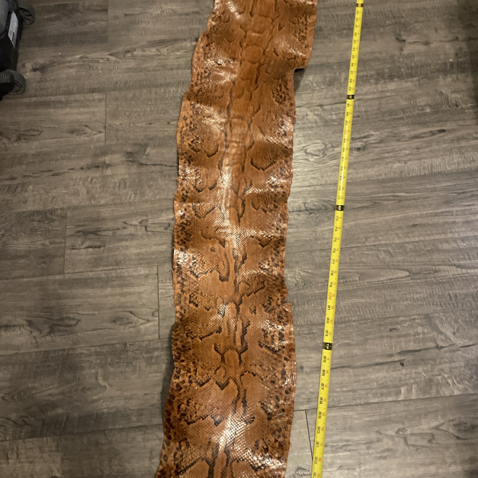 9ft Genuine Brown Python Tanned Hide 9’x 11”