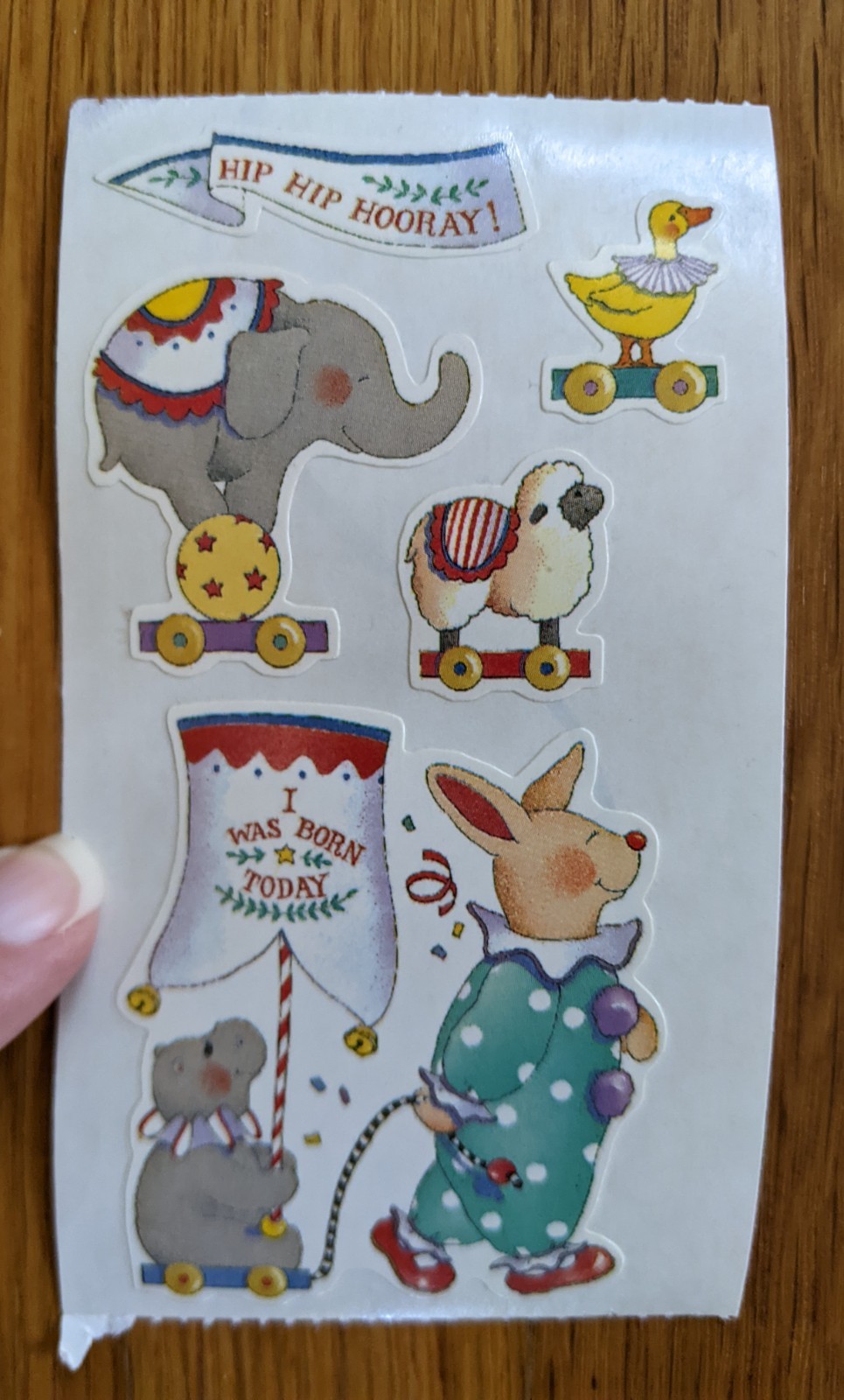 Vintage 1990s Frances Meyer Inc Baby Shower Animal Elephant Hippo Duck Stickers