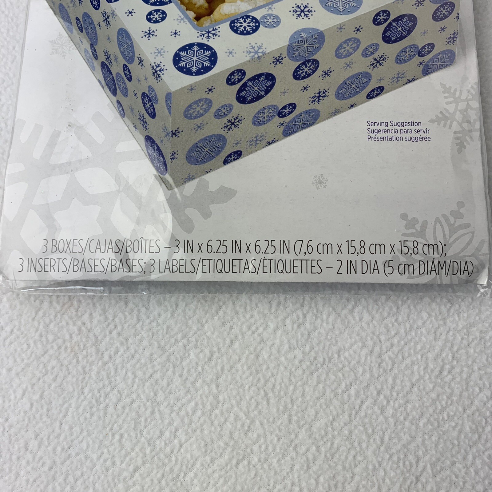 Wilton Treat Boxes 3 Pack Just For You W/Tags Snowflake 3×6.25×6.25 NEW SEALED