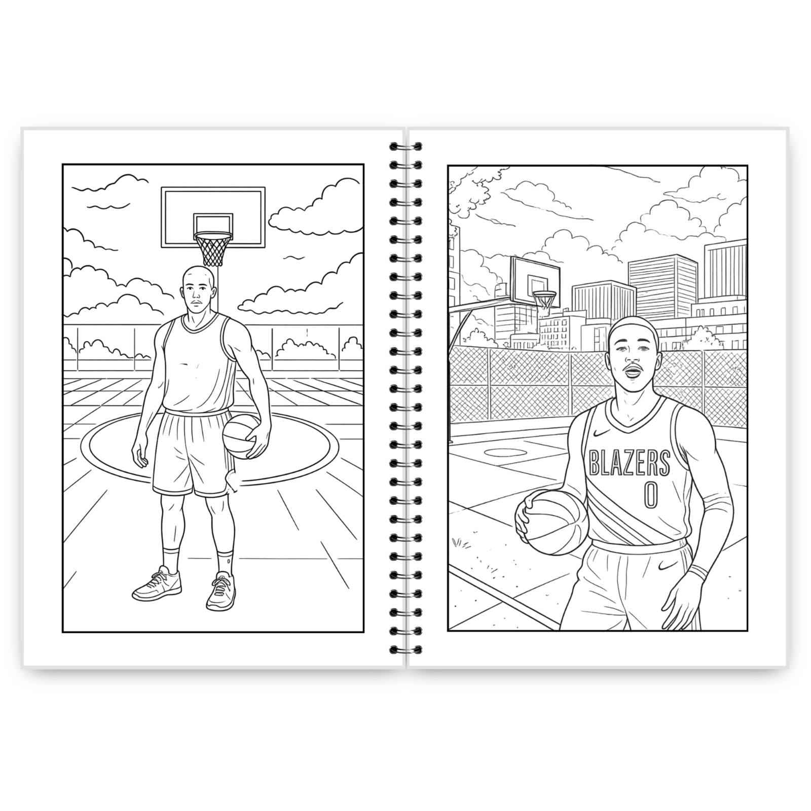 Street Ball Coloring Book 50 Basketball Coloring Pages for Kids Teens Adults