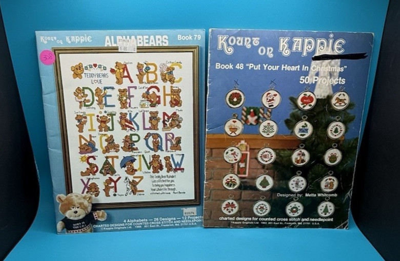 Lot of 4 Kount on Kappie Mixed Themes Cross Stitch Pattern Booklets