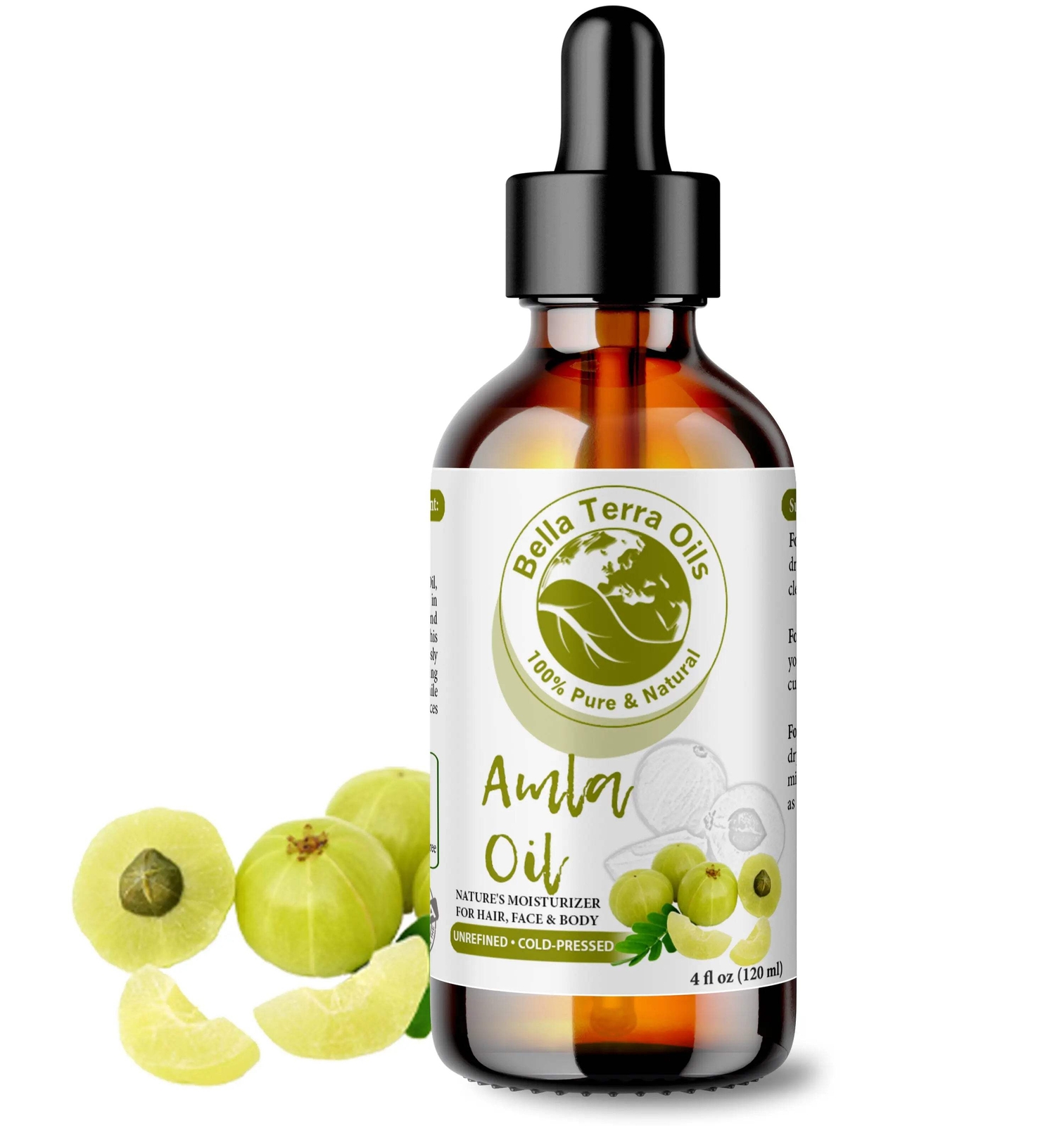 Organic Cold-Pressed Indian Amla Oil 100% Pure Hair Skin Nails Face