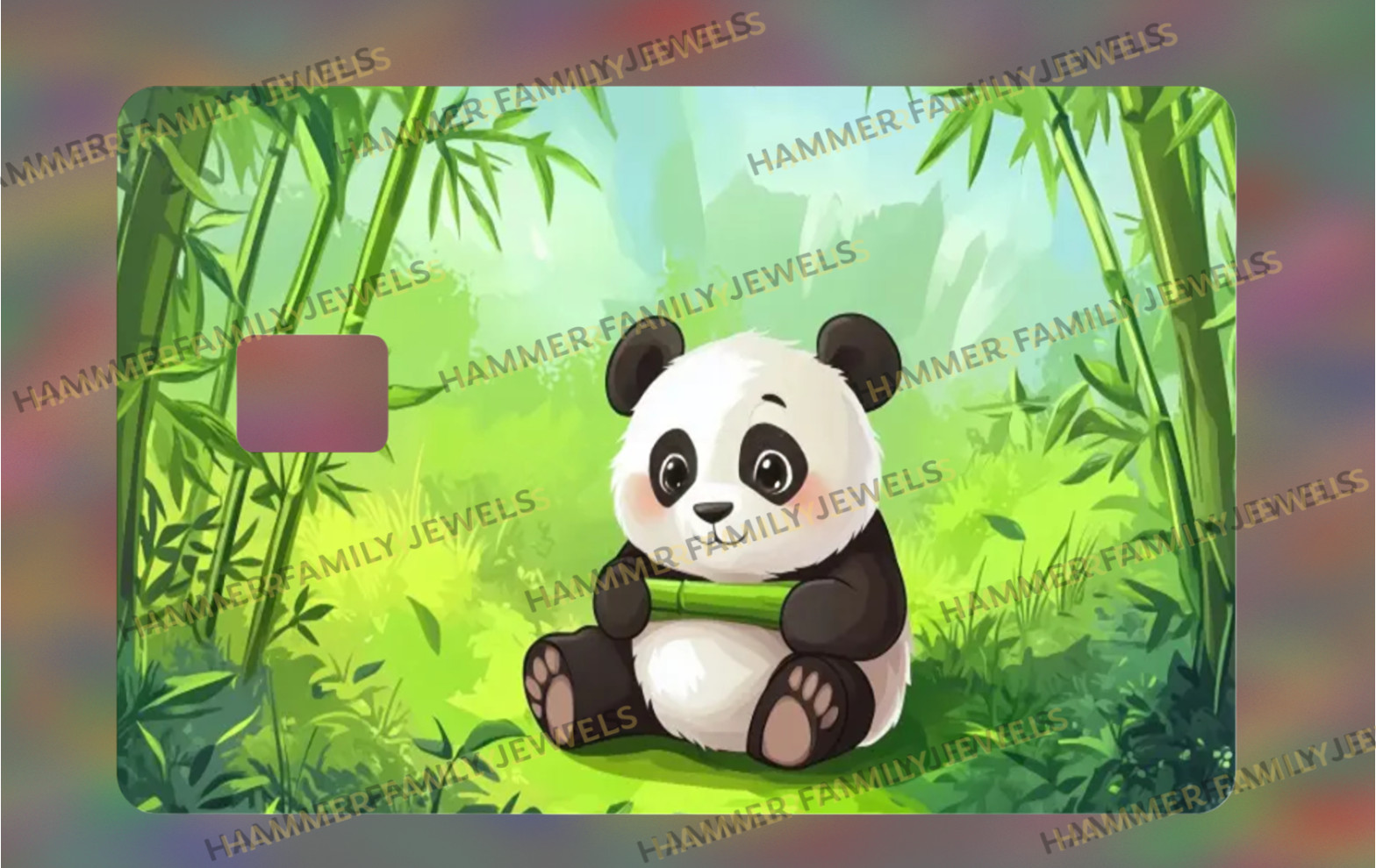 Cute Panda Fan Art Card Decal *